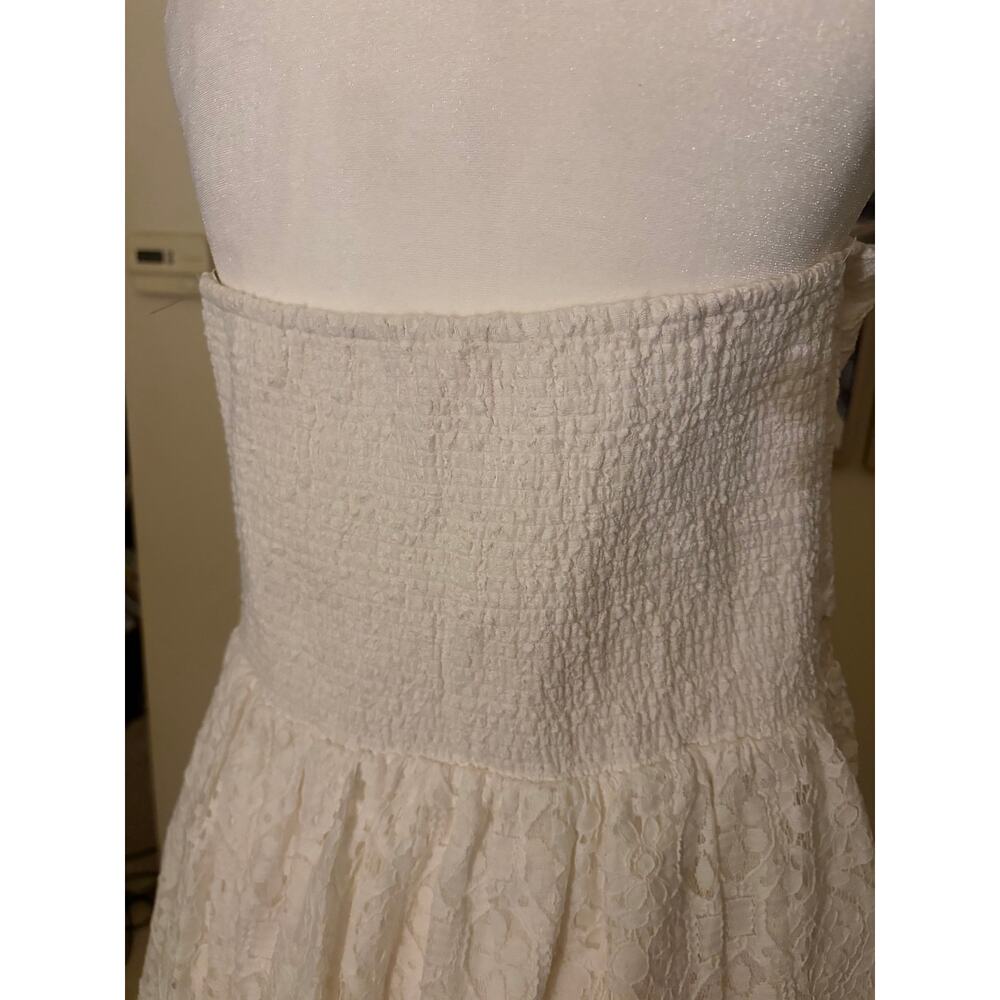 LILLY PULITZER Brett Strapless Lace Dress White Size L Wedding Bridal Pockets - Picture 8 of 14